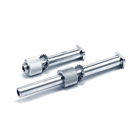 Knuckle Buster Proof Precision Door Bore Mortiser Master Kit With Thirty Plus Carbide Tipped Wood Cutters And Relentless Plunging Accessories For Weekend Project Hustle metal depth stops from the master kit.