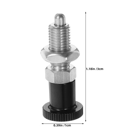 Rock Solid Spring Loaded Indexing Plunger With 4mm Pin And 2 Pcs Stainless Steel M6 Retractable Pin for garage builds, detailed view.