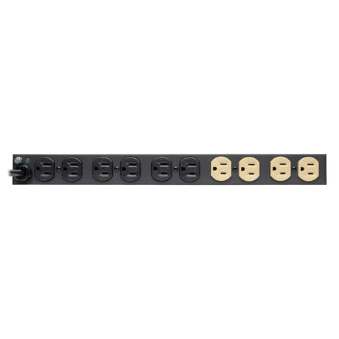 12 Outlet Rackmount Isobar Surge Protector PDU With 15 Amp 3840 Joules 15 Foot Cord And Five To Fifteen P Plug 1U Rack Mount