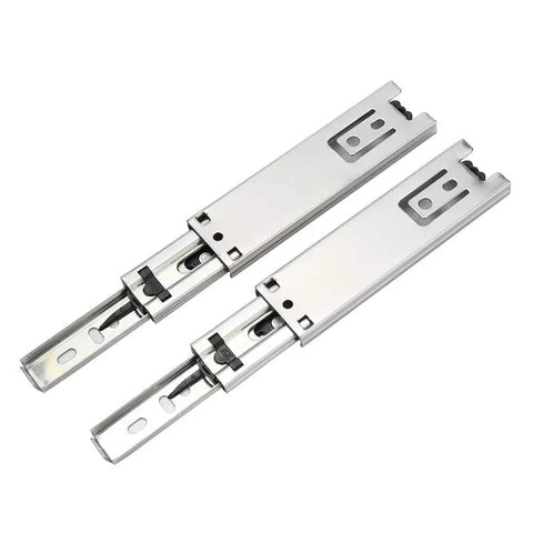 Rock Solid Heavy Duty Five Inch Full Extension Drawer Slides For Cabinets And Dresser Drawers Telescoping Rails Ball Bearing Undermount Glide Track Replacement System Twenty Kg Load Capacity, zinc-plated steel view.