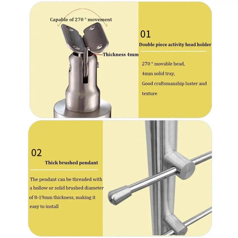 Heavy Duty 304 Stainless Steel Cable Railing Posts Built Tough Adjustable Deck Balusters Weather Ready Metal Railing System details.