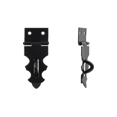 Super Cute Crapyt 20 Pcs Hood Locks Latches With Screws Compact Cabinet Door Safety Catches For Toolboxes And Storage Boxes Easy Diy Install Fit Any Project black metal latches showing front and side views