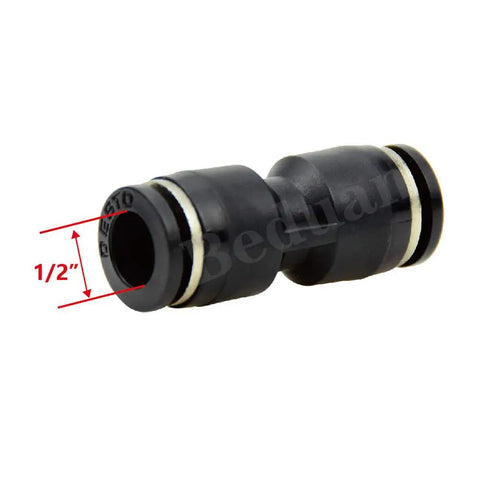 Plug And Play Push To Connect Pneumatic Fittings Half Inch To Half Inch Straight Quick Adapter For Air Lines No Tools Required Durable PET Body Suitable For PU PA PE PVC Tubing Leak Free Seal Pack Of 10, 1/2 in straight fitting