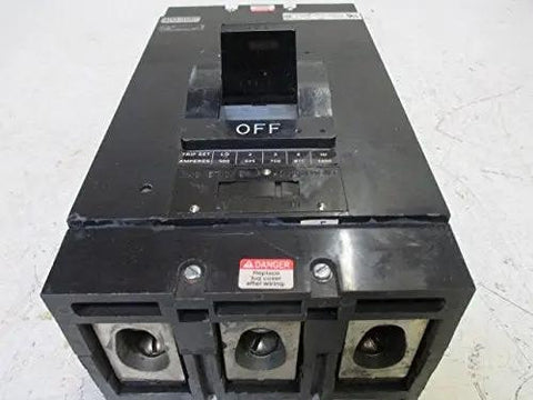 Heavy Hitter Three Pole Thermal Magnetic Circuit Breaker Adjustable Trip L Frame Molded Case 400 Amp 600 Volt front view with OFF label.