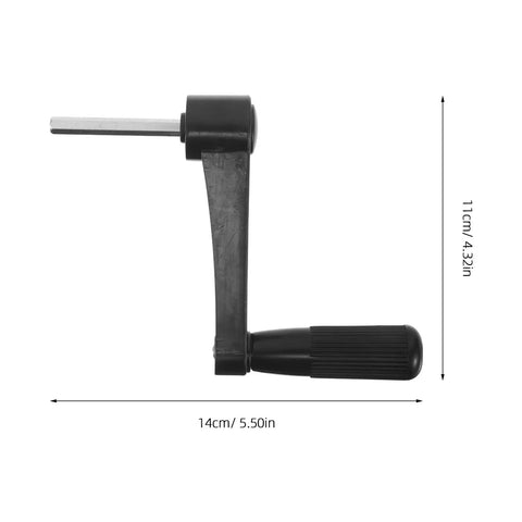 Solid 2 Piece Manual Crank Handle Replacement For Height Adjustable Office Desk Lift, 14cm black crank handle for easy elevation.