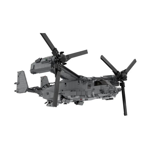 CV22 Tiltrotor Aircraft Building Blocks Set For Collectors, Dope Detailed Military Model Kit with movable doors and rotors