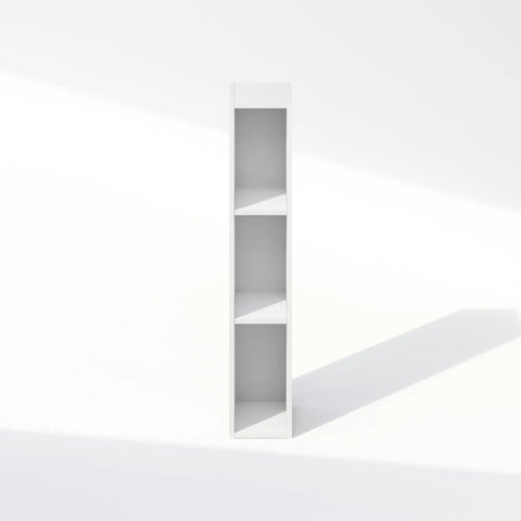 Hella Efficient Three Tier Closet Organizer With Open Shelf Storage For Bedroom Wardrobe Space Saving Slim Floor Rack In Pristine White