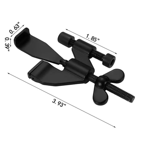Heavy Duty Black Portable Door Lock With Adjustable No Drill Wing Design Provides Serious Room Security And Delivers Rock Solid Peace Of Mind For Travelers Living Alone, showcasing dimensions and design details.
