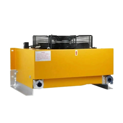 Efficient Hydraulic Air Cooler For Oil Circulation And System Cooling Air Cooled Heat Exchanger Radiator AH1417 AC380V in yellow casing