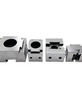 Rugged Aluminum Ok Clamp Fixturing For Cnc Machining Center And Precision Milling Vice With Side Threaded Hole Semicircular Jaw Nuts And Bolts Performance For Sculpture Carving Model Making Workshop Projects. Display of four aluminum clamps.