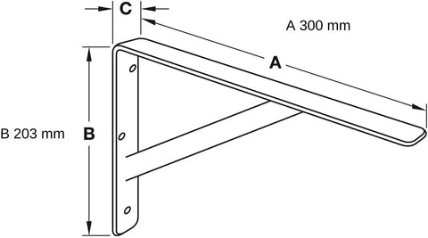 Rock Solid Super Duty L Bracket For Countertops And Work Surfaces Crafted From High Grade Steel Holds Heavy Loads Without Breaking A Sweat 1200 Pounds Per Pair 16 Inch Black dimensions illustration