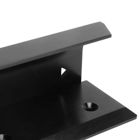 Heavy Duty Door Brace Kickproof Security Bar Blocks Forced Entries Aircraft Aluminum Portable Slam Lock for Home RV and Hotel close-up detail of black metal clamp