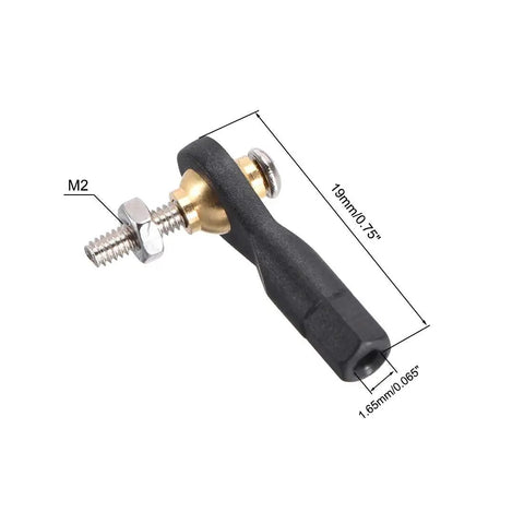 10 Pack M2 2.0 By 19mm Ball Head Tie Rod End For RC Helicopter And RC Airplane Lever Steering Linkage End With 2.0mm Center Hole