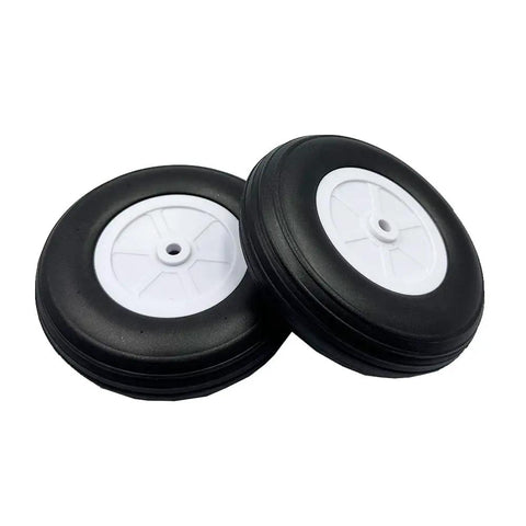 Four Pack 2.5 Inch RC Airplane Foam Wheels With Plastic Hubs Durable Light Sponge Tires Easy Install Replacement Parts For RC Planes