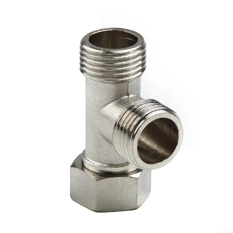 Tough And Slick T Adapter Diverter Valve For Bidet Sprayer And Shower Splitter with solid brass material and G1.2 fittings.
