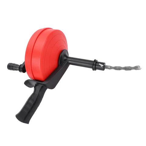 Heavy Duty Manual Drain Auger Snake For Kitchen And Bathroom Plumbing Super Tough Seven Point Five Meter Manganese Steel Cable close-up view.