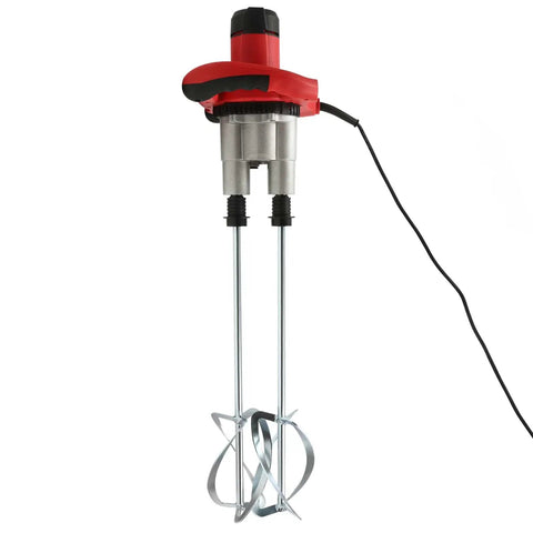 Beast 2800W Dual Paddle Electric Mortar Stirrer with 6 Speed Control, red handle, aluminum head, galvanized paddles