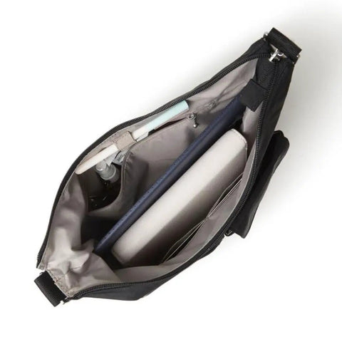 Inside view of Everywhere Bagg Hobo Crossbody Bag With RFID Wristlet For Women, showing spacious interior and organized compartments.