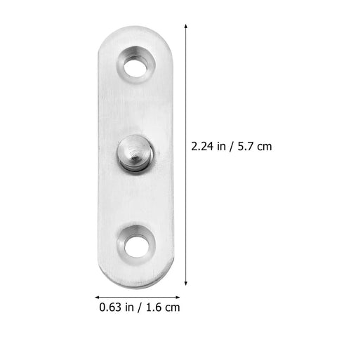 Close-up of 6-Piece Stainless Steel Rotation Door Hinges Set with dimensions, free rotation and hidden pivot for wooden or aluminum doors.