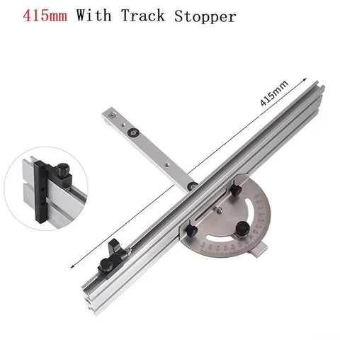 Pro-Grade Router Sled Accessory Kit With Angle Ruler, Guide Rail, 415mm Track Stopper for ultra-precise miter angles.