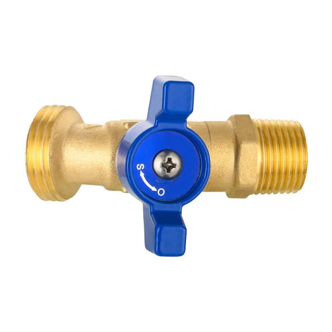 Pro Level Outdoor Spigot With One Half Inch Male Npt Inlet Plus Three Quarter Inch Male Ght Hose Bibb Fitting close-up view of brass valve