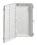 28-Inch Wireless Structured Media Center With Vented Hinged Door White Finish No-Fuss Tool-Free Door Install Wi-Fi Transparent Enclosure
