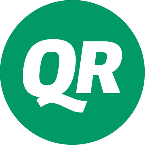 Green circle with white 'QR' initials, representing quick release feature.