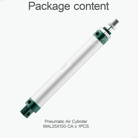 Premium Pneumatic Air Cylinder 25mm Bore 150mm Stroke Double Acting Single Rod Aluminum Alloy Mini Cylinder MAL 25 X 150