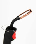 Close-up of MIG Welding Gun 100A 8 Ft Replacement Torch for Chicago Electric with gas valve in handle, copper tip visible.