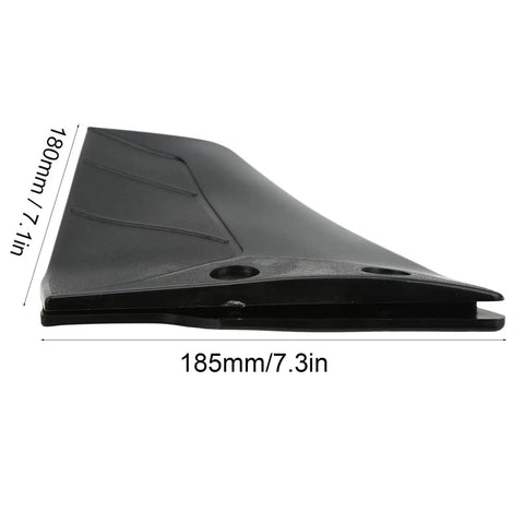 Side view of black Boat Hydrofoil Stabilizer For 4 To 50HP Outboard Motors 29x26x7 Size Drag Busting Accessory