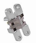 Invisible 180 Degree Concealed Cabinet Hinges For Smooth Doors Zinc Alloy Cross Design Heavy Duty 10kg Load Fifty Thousand Open Close Cycles