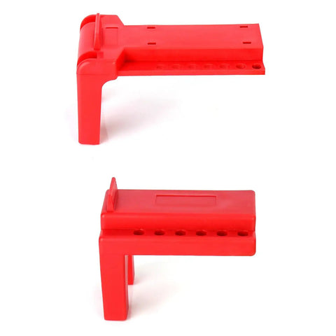 Heavy Duty Ball Valve Lockout Kit Badass Safety Gear Fits Most Pipe Fittings Covers Half To TwoandAHalf Inch Handles Duallow Slots Holds Up To Five Padlocks No BS Detachable Nonconductive Job Site Supply 20Pack Red two red plastic lockout devices.