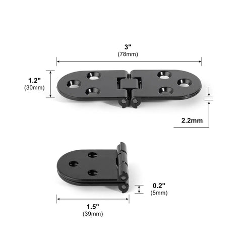 Set Of 2 Foldable Cabinet Hinges With 180 Degree Swing For Flat Panel Cabinets Go-To Screw-On Nickel Finish Hinges With Dimensions