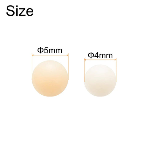 Size comparison of Heavy Duty Solid Nylon Bearing Balls: 5mm and 4mm, used for precision mini mechanical projects.