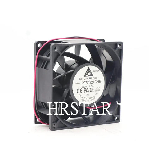 Top Tier 24 Volt Dc Axial Cooling Fan Delivering Smooth Heavy Duty Airflow For Server Racks And Gaming Rigs Quiet Plug And Play Ventilation Solution With Ball Bearing Protection 92mm size and black frame.