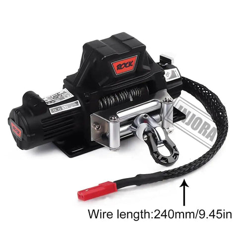Beefy Metal Automatic Winch With Wireless Remote Controller For 1:10 Scale RC Crawlers Fits Axial SCX10 90046 TRX4 Redcat Heavy Duty Tow Winch With Realistic Scale Look And Easy Wireless Control black metal RC winch with 240mm wire