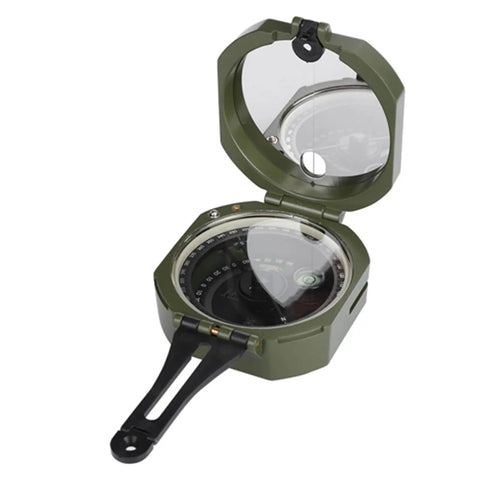 Open Geology Field Compass with Fluorescent Display and Rugged Zinc Alloy Build, Manual Magnetic Declination Adjuster visible