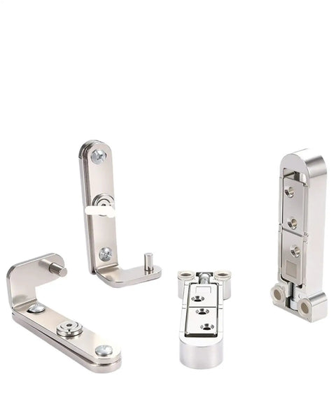 Heavy Duty Invisible Hidden Door Hinge For Solid Wood Doors 304 Stainless Steel Slick Brushed Finish Seamless Hardware set.