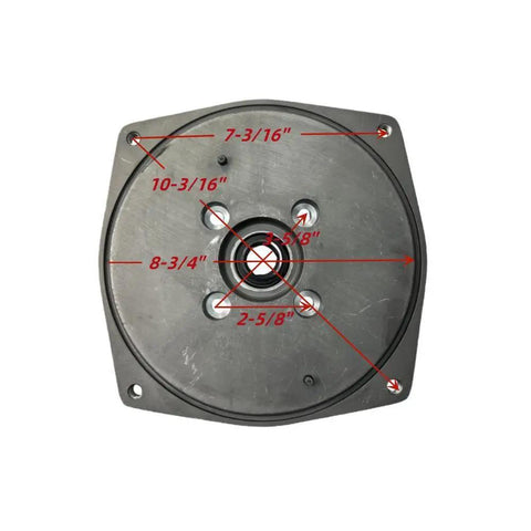 Top Tier 3 Inch Keyed Shaft Semi Trash Water Pump Replacement With NPT Threads And Three Bolt Ports showing detailed dimensions.