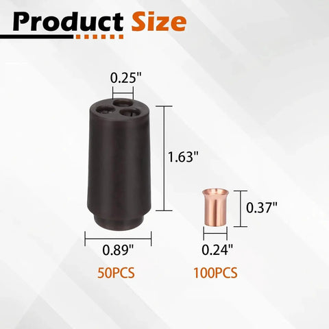 Heavy Duty Dry Splice Wire Connector Crimp Sleeve 600V Rating Perfect For Secure Electrical Circuit Splices Low Voltage High Voltage Applications Includes 50 Pack With Pre Filled Sleeves For Tough Jobs Around The House And Shop, 1.63" x 0.89"