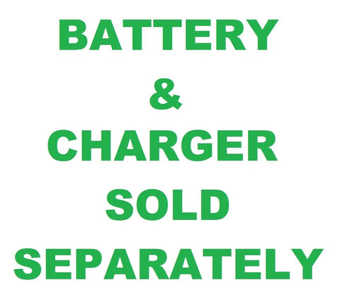 Text indicating battery and charger sold separately for 18 Volt Cordless Five Inch Random Orbit Sander For Wood Drywall And Composite Finishes With Smooth Swirl Free Sanding Great For Pros And Diyers Tool Only.