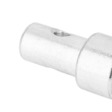 Close-up of Heavy Duty Earth Auger Adapter For Round Shank Drills, Easy Quick Connect From Drill To Auger in metal material.