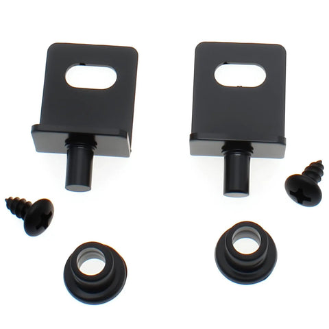 Top Shelf Black Pivot Hinges With Bushing Heavy Duty Concealed Door Hardware, set of two hinges with screws and fittings.