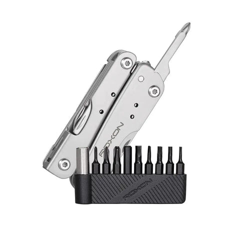 14 In 1 Mini Multitool Lightweight With Folding Scissors And 9 Piece Bit Set Holder Belt Clip Included Compact Storm Style