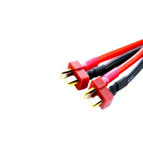 RC T Plug Parallel Connector Kit With 14 AWG 10cm Silicone Cord One Female To Two Male Battery Extension Cables Gold Plated T Plug Series