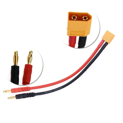 XT60 To 4.0mm Banana Plug Balance Charge Cable Adapters 5 Pack 21cm Lead For RC Batteries Plug And Play Ideal For RC Helicopter