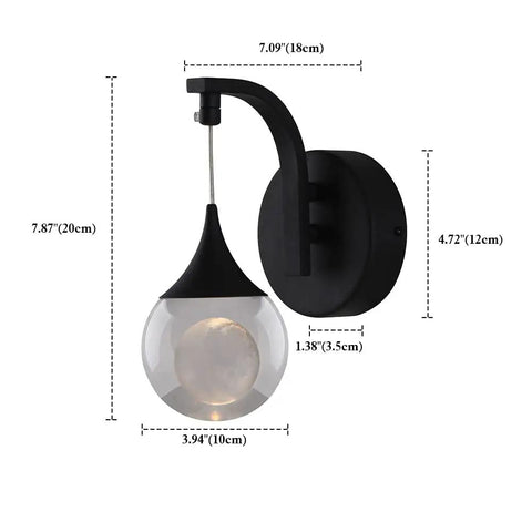 Moon Crystal Wall Sconces Dimmable 5W LED Bedroom Bedside Lamps For Living Room Hallway Warm 3300K Ambient Lighting size details
