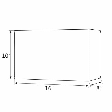 Diagram of Transitional Rectangular Hardback Lamp Shade In Smoke Grey Fabric With Brass Spider Fitter, dimensions labeled