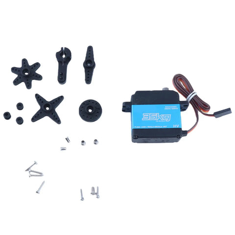 Heavy Duty 35Kg High Torque Digital Servo Featuring Coreless Motor And Ridiculously Strong Stainless Steel Aluminum Gears IP66 Waterproof Rated For Zero Sweat 1 8 1 10 Rc Car And Boat Builds, parts and accessories.