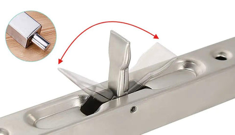 Legit Heavy Duty Double Door Flush Latches Slick Concealed Bolt Kit Brushed Silver Stainless Steel flush bolt mechanism.
